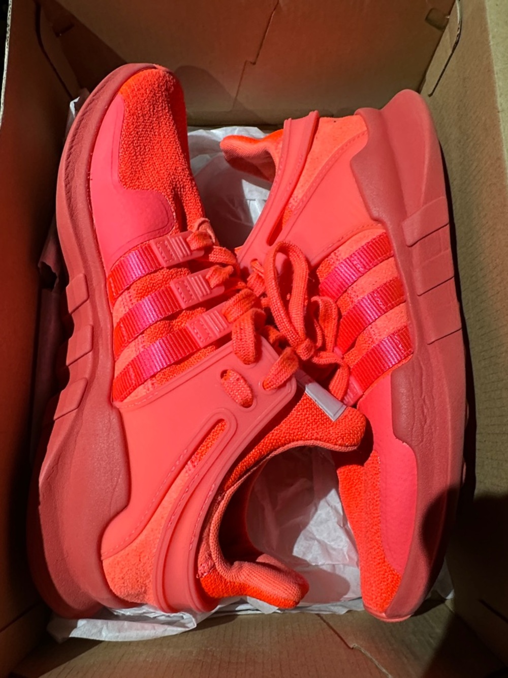 adidas Bright Red/Coral Athletic Sneakers